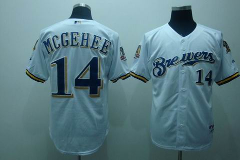 Milwaukee Brewers #14 Mcgehee white [40th patch] Jerseys,We sell and wholesale Milwaukee Brewers #14 Mcgehee white [40th patch] Jerseys on line form chian!
